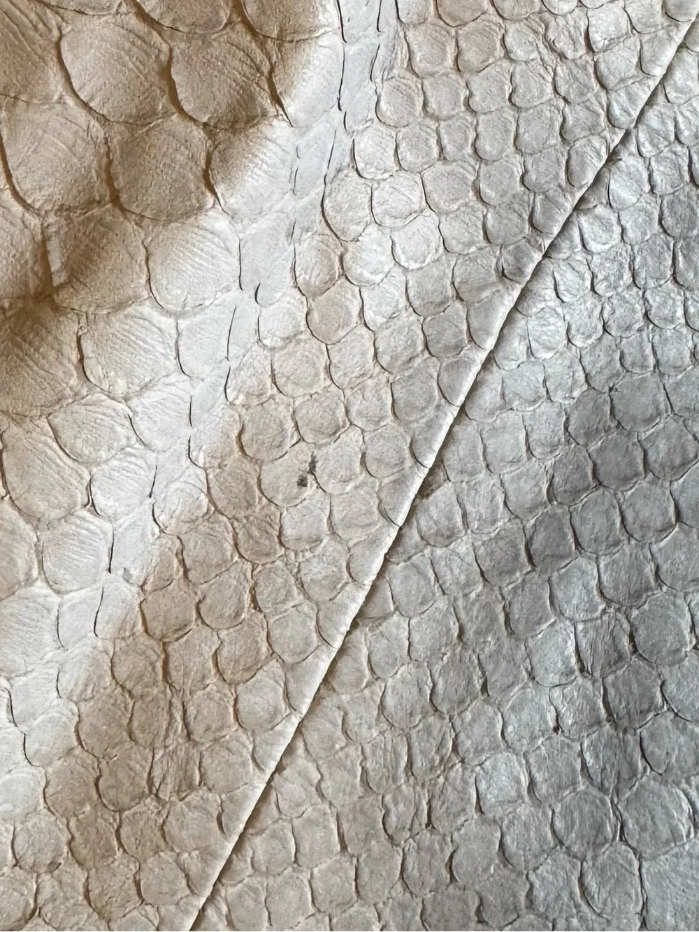 Large Vintage Furla Croc Embossed Leather Bag